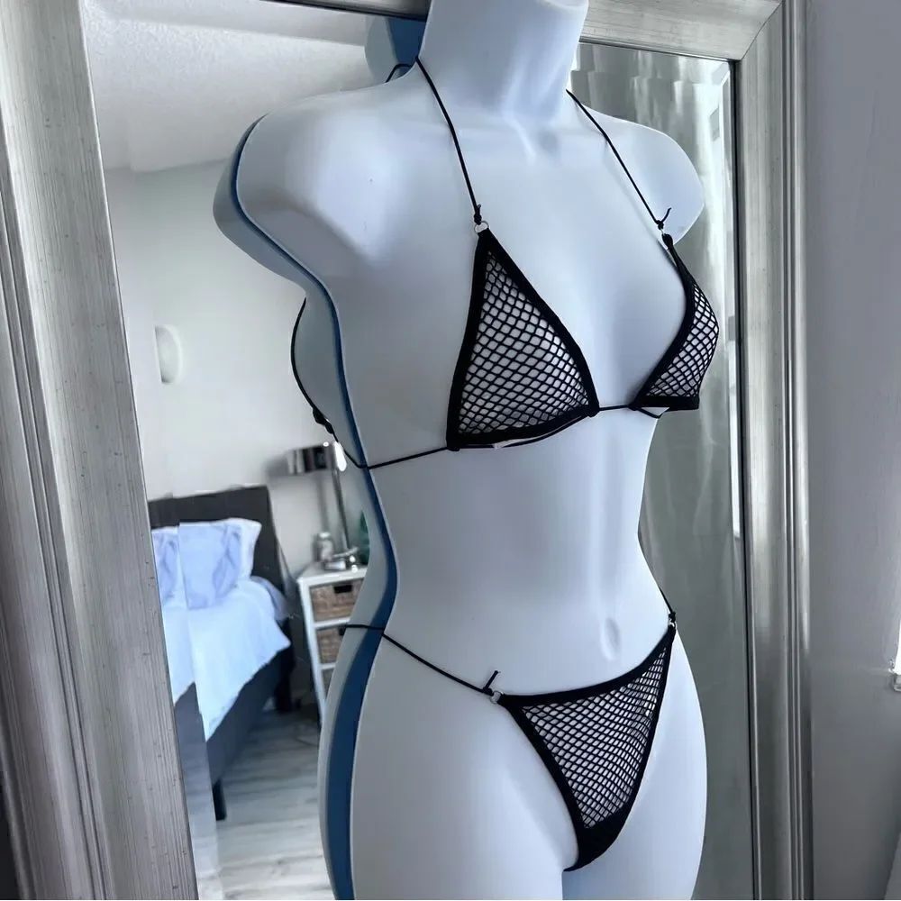 Fishnet Insert Lingerie Set Size S - Picture 4 of 6
